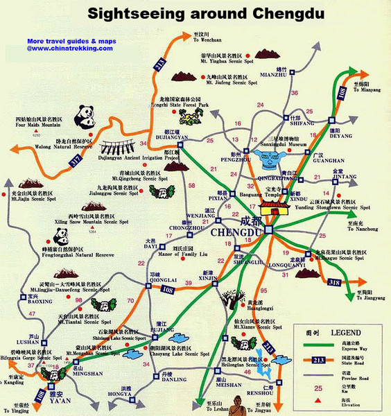 Chengdu Tourist Map