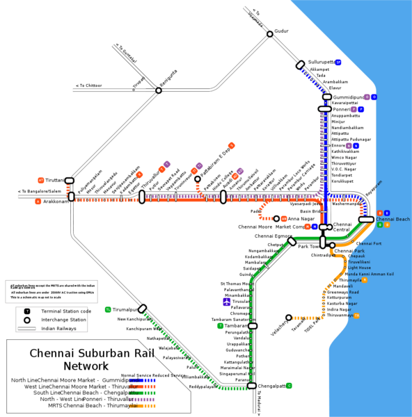 Chennai Rail Map