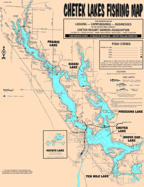 Chetek Lakes Fishing Map