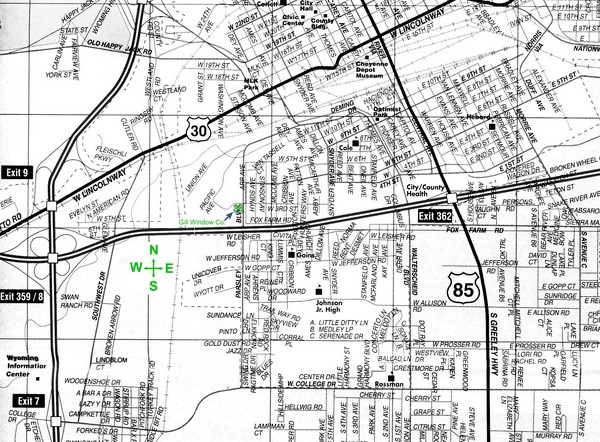 Cheyenne, Wyoming City Map