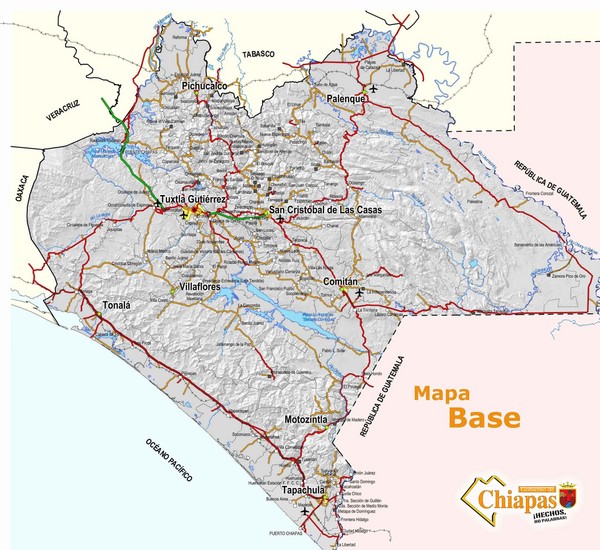 Chiapas Tourist Map