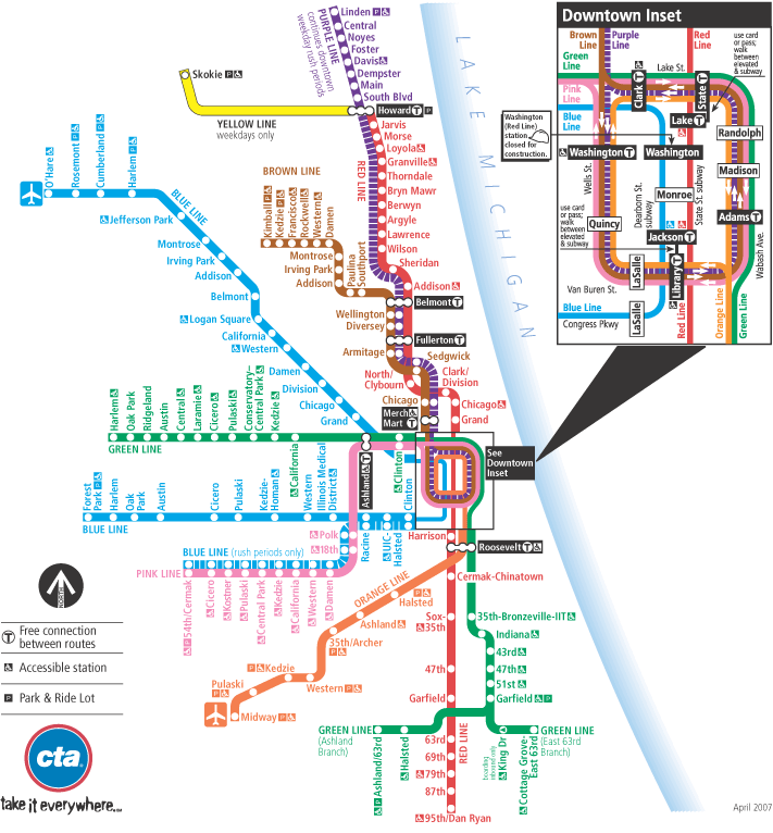 Chicago Commuter Rail Map Chicago Train Map - Chicago Il • Mappery