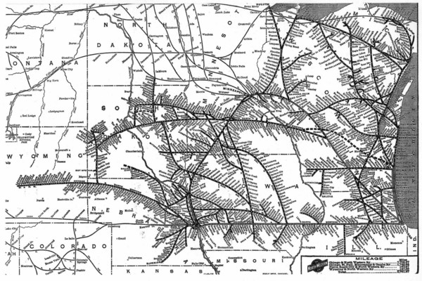 Chicago & North Western Line Railroad System Map 1909