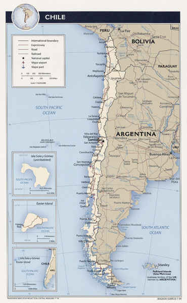 Chile Tourist Map