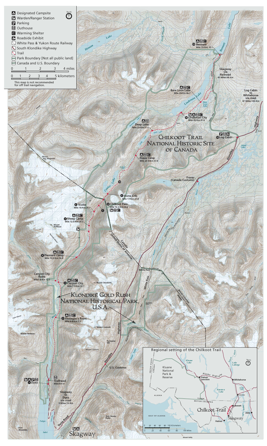 Chilkoot Trail Map Skagway AK • mappery
