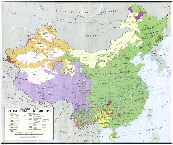 China Ethnolinguistic Groups Map