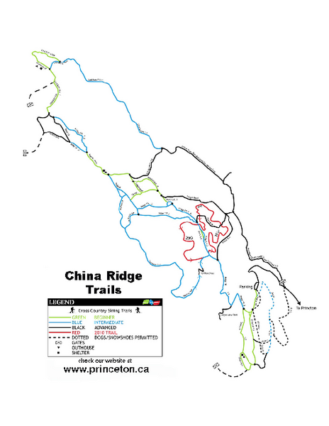 China Ridge XC Ski Trail Map