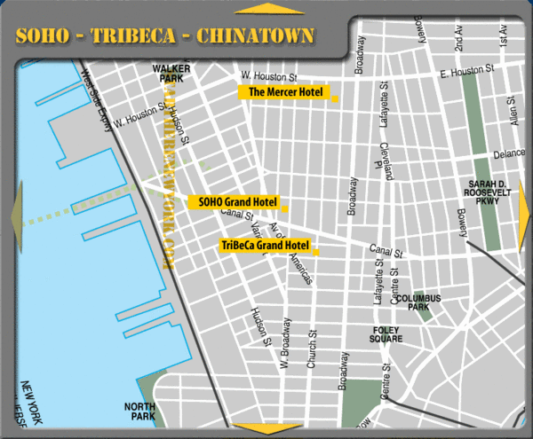 Chinatown New York City Hotel Map City Hall Nyc Mappery