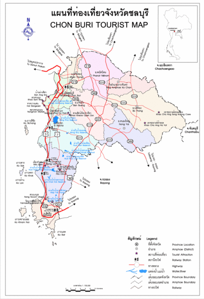 Chon Buri Tourist Map