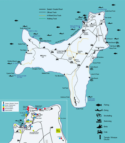 Christmas Island tourist Map