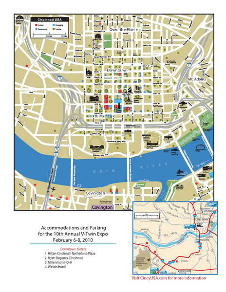 Cincinnati, Ohio Restaurant Map
