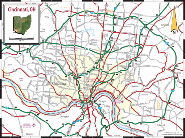 Cincinnati Tourist Map