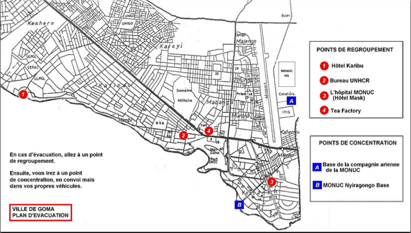 City of Goma Evacuation Plan, late 2007 Map