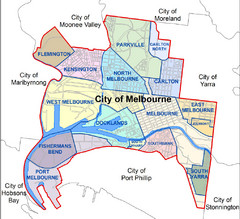 City of Melbourne Australia Boundary Map