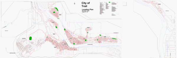 City of Trail BC Map