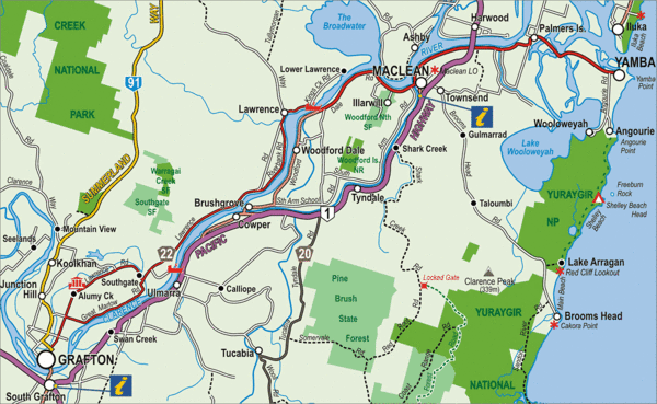 Clarence River Tourist Map