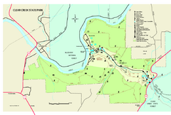 Clear Creek State Park map