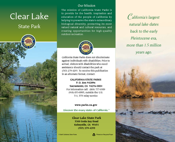 Clear Lake State Park Map