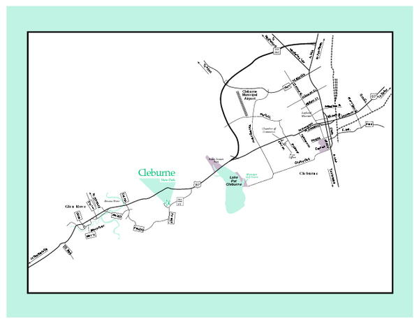 Cleburne, Texas State Park Map