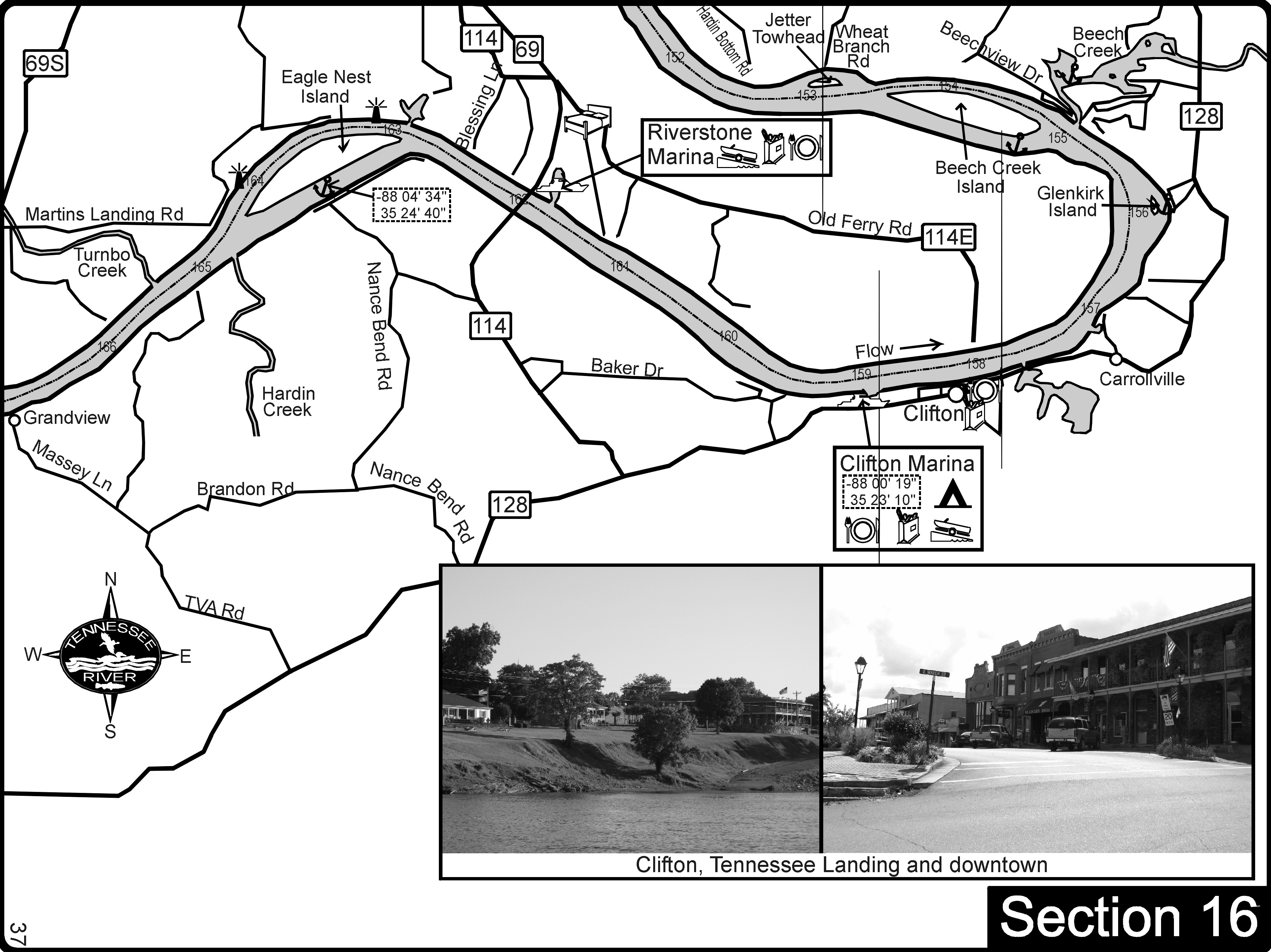 Clifton TN Tennessee River Map Clifton tn • mappery