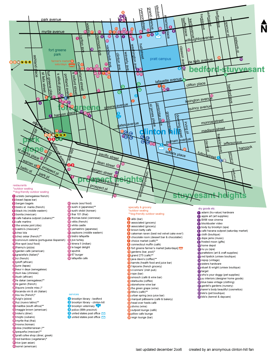 Clinton Hill Neighborhood map clinton hill brooklyn • mappery