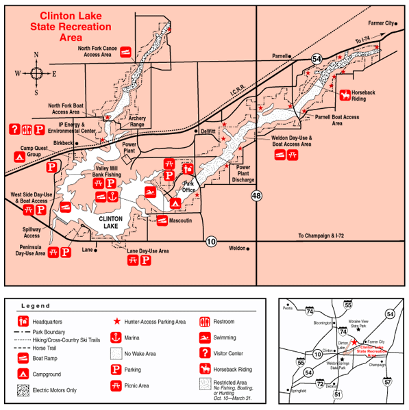 Clinton Lake, Illinois Site Map