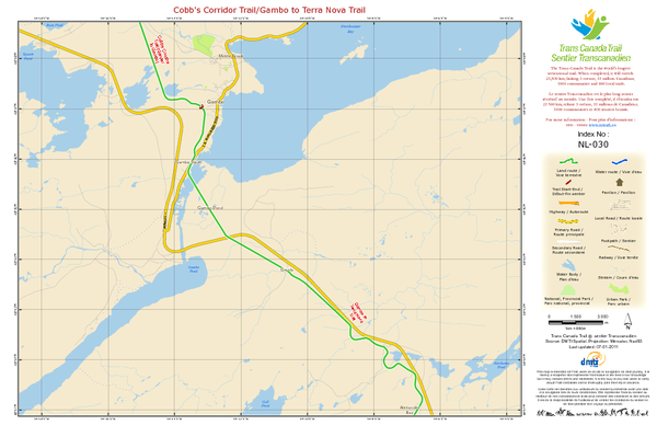 Cobb's Corridor Trail/Gambo to Terra Nova Trail NL-030 Map