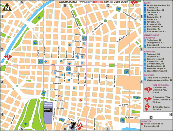 Cochabamba Ceter Map