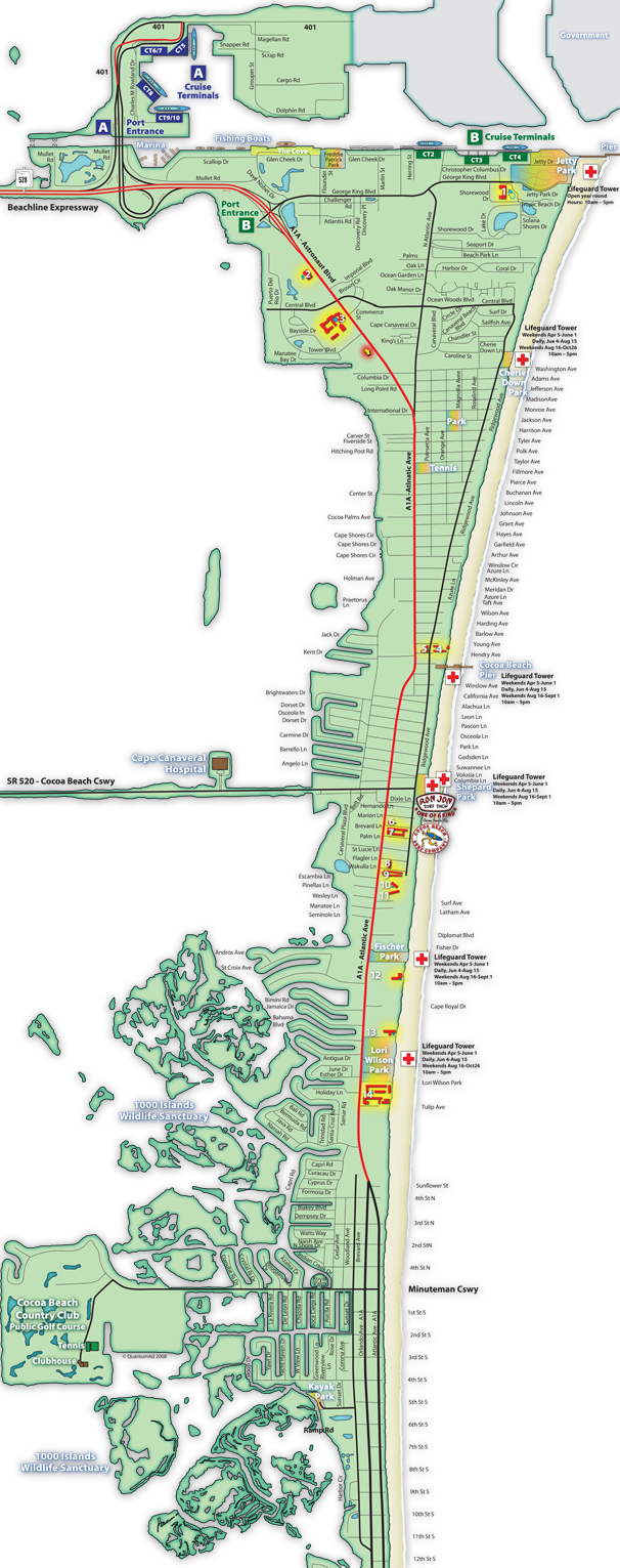 Cocoa Beach Tourist Map Cocoa Beach • mappery