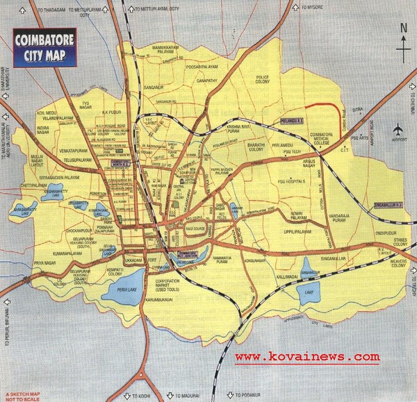 Coimbatore City Map Coimbatore India Mappery