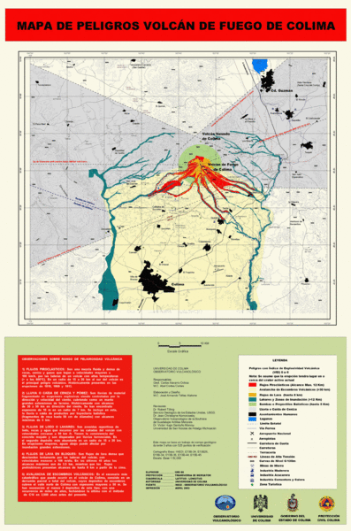 Colima Volcano Hazard Map