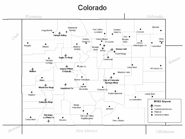Colorado Airport Map