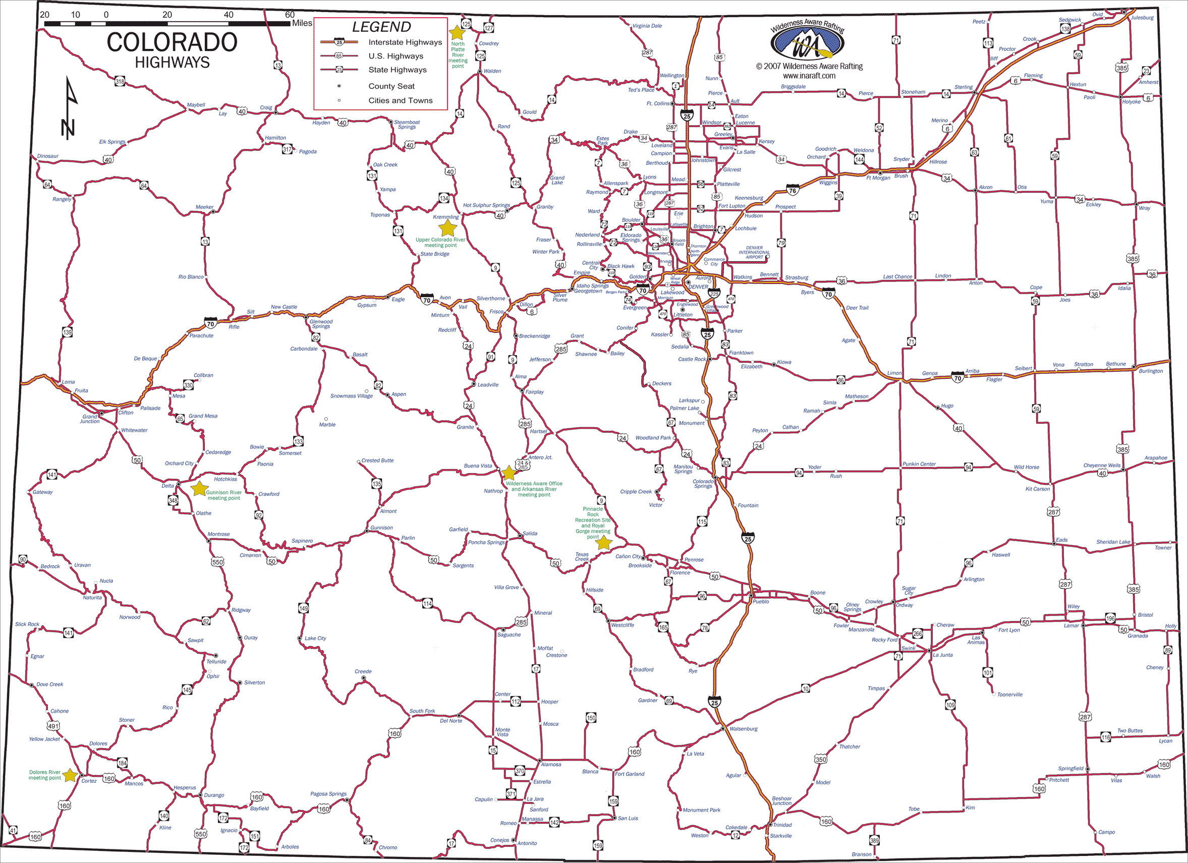 Colorado Highways Map Colorado • mappery