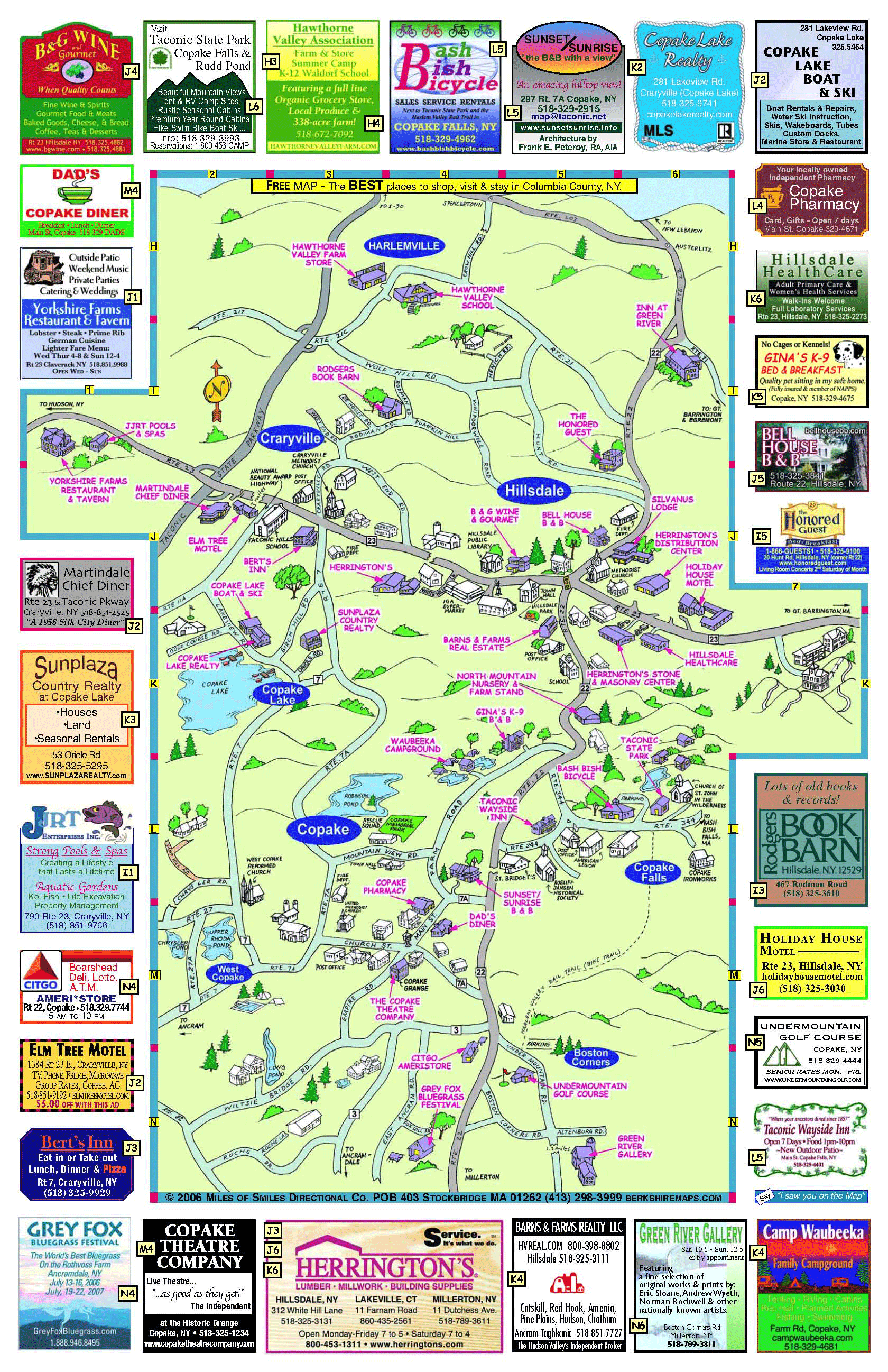 Columbia County Boston Corners Copake Copake Falls Copake Lake map