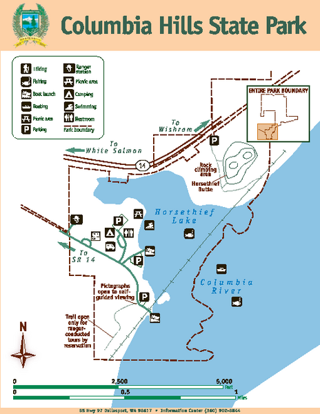 Columbia Hills State Park Map