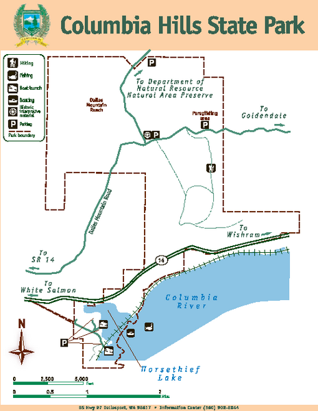 Columbia Hills State Park Map
