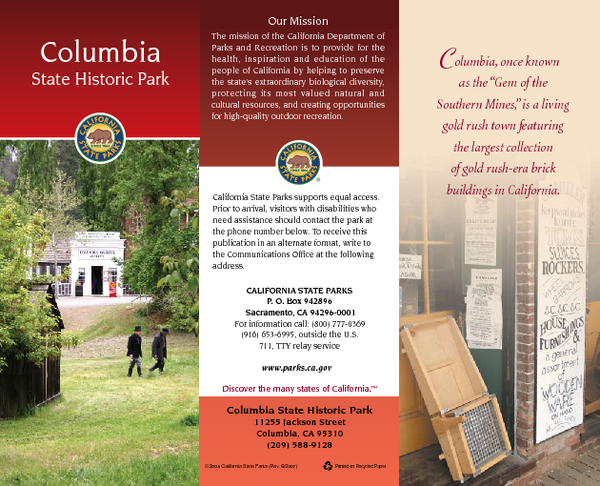 Columbia State Historic Park Map