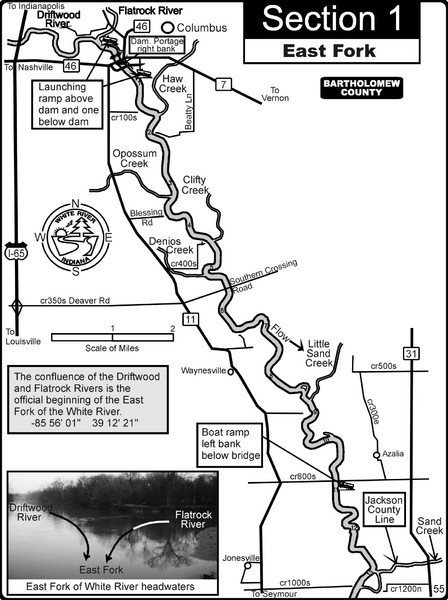 Columbus, IN White River East Fork Map