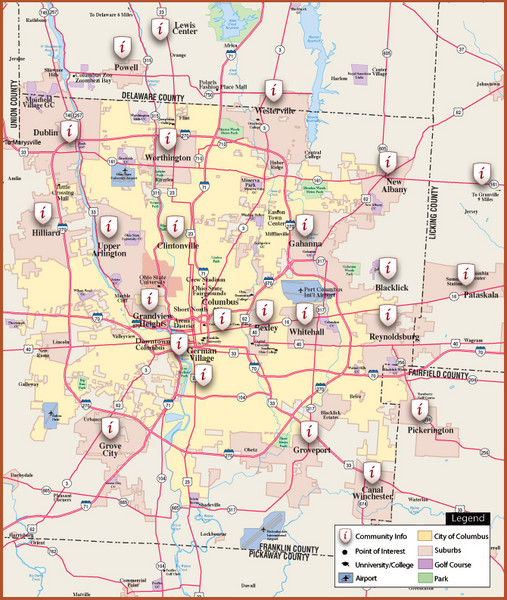 Columbus, Ohio City Map