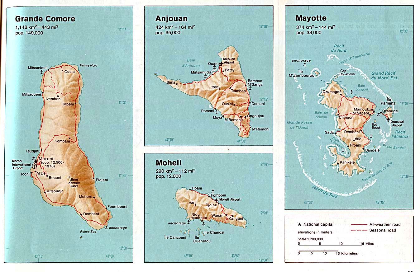 Comoros Islands Map Mappery