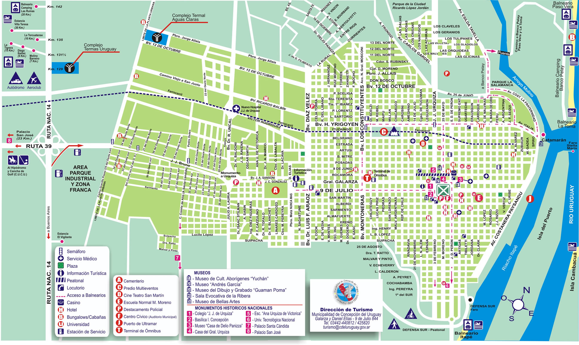 Concepcion del Uruguay Tourist Map concepcion del uruguay argentina