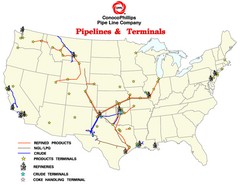 ConocoPhillips Pipelines & Terminals Map ConocoPhillips Pipelines & Terminals Map