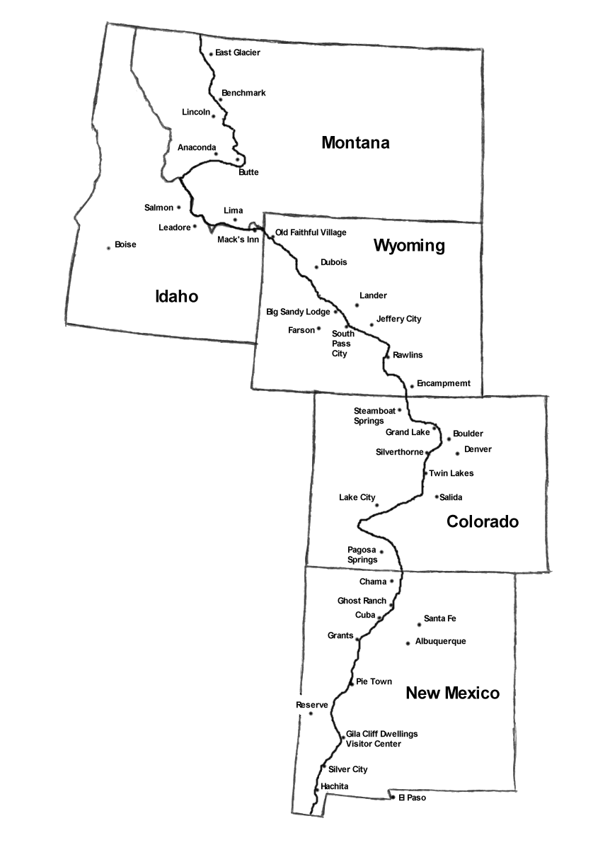 Continental Divide Trail Graphic Map Us Mappery