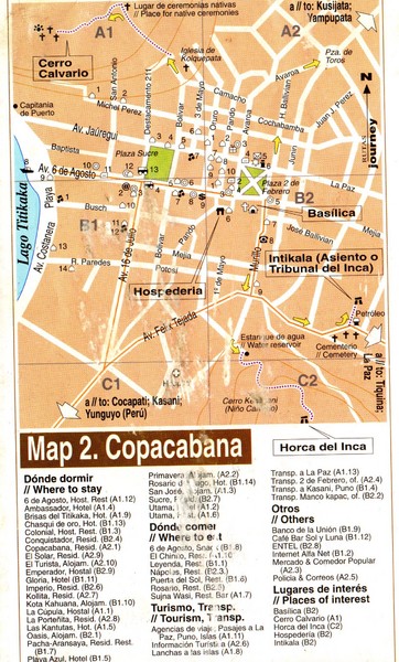 Copacabana Tourist Map