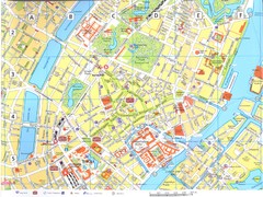 Copenhagen downtown with index Map