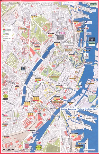 Copenhagen major bus-stops Map