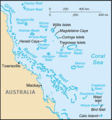 Coral Sea Islands Tourist Map