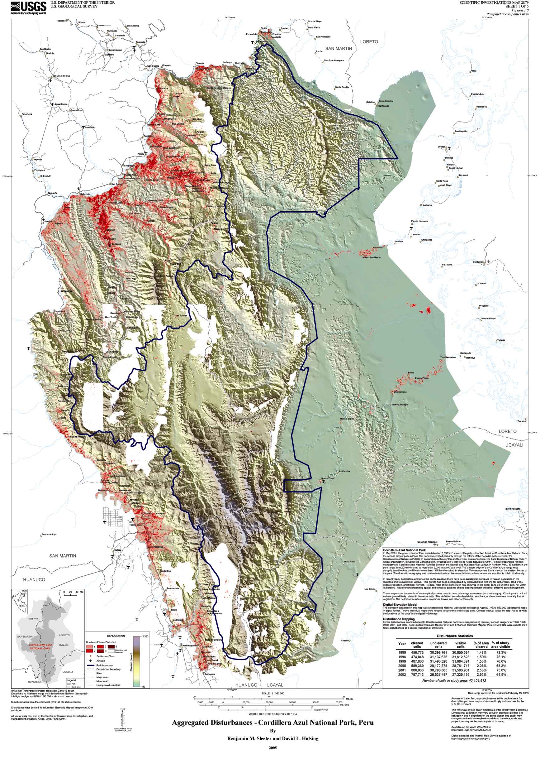 Cordillera Azul NP landcover Map • mappery