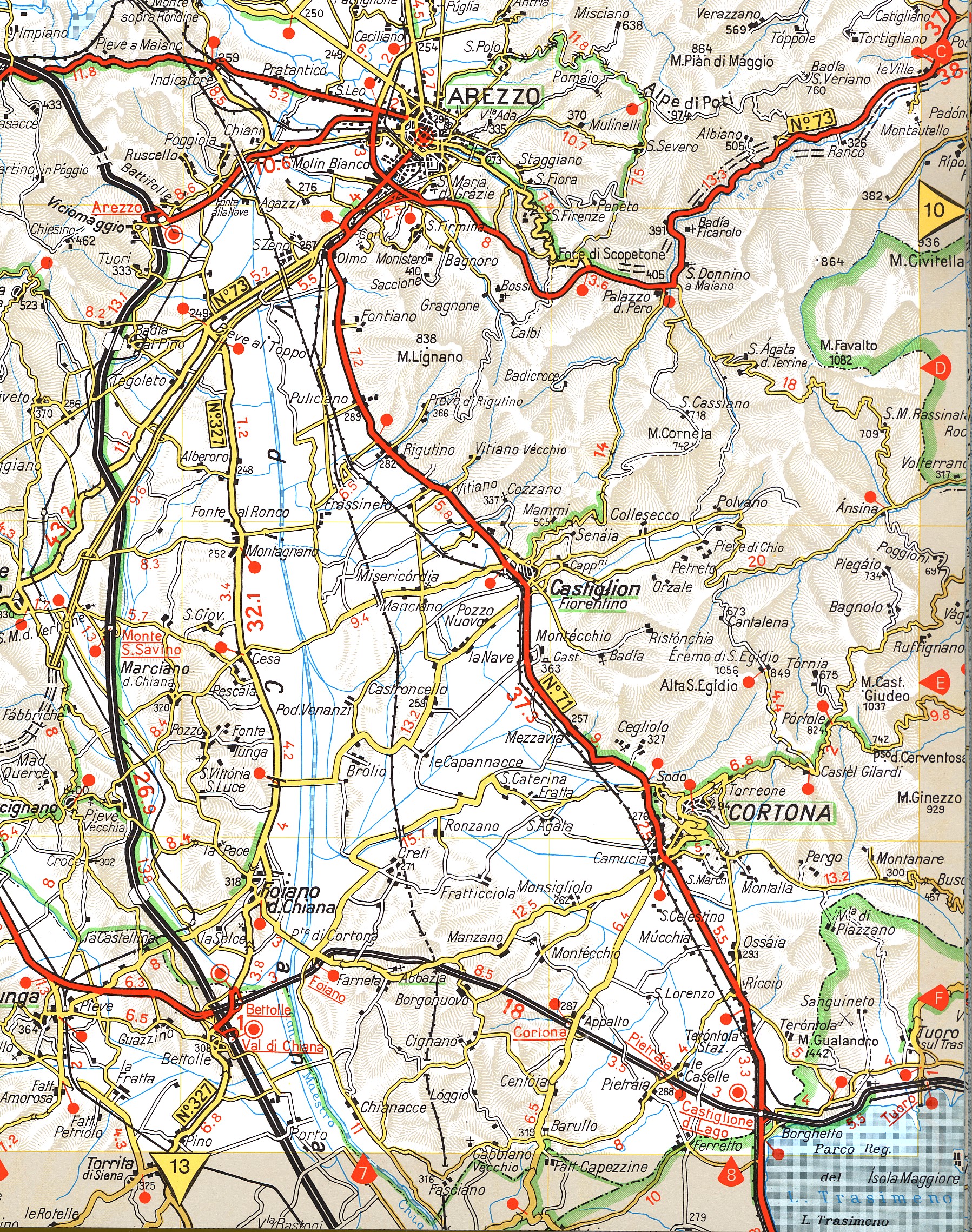 Cortona Road Map - Cortona Italy • mappery