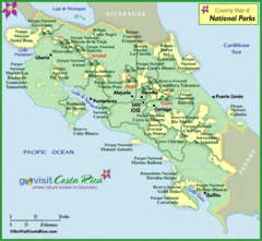 Costa Rica Parks Map